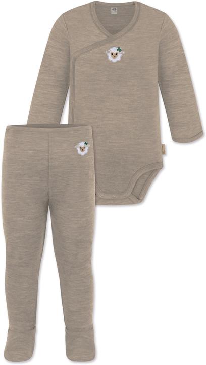 Actual product image Normani Baby merino long-sleeved wrap body "Kaitaia" and baby merino trousers "Silverdale" - 9625 (86)