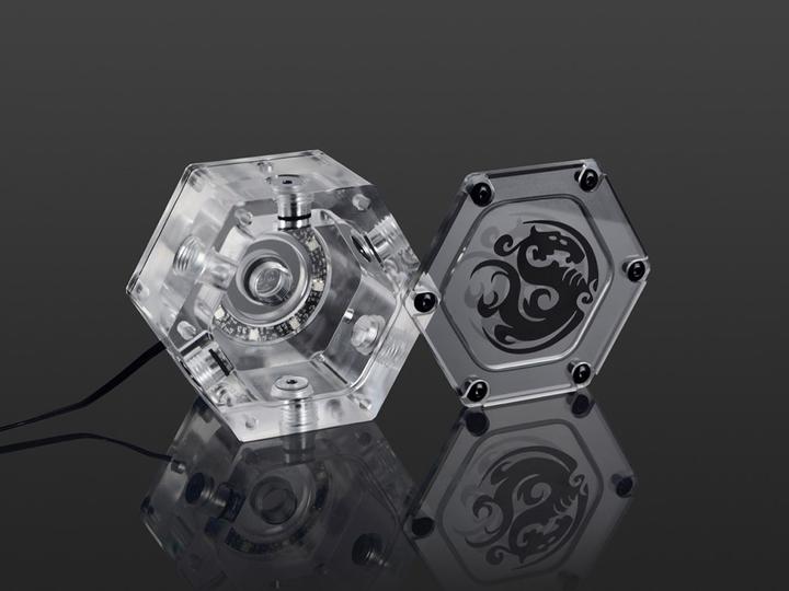 Actual product image Bitspower Hexagonal RGB accessory for water tank