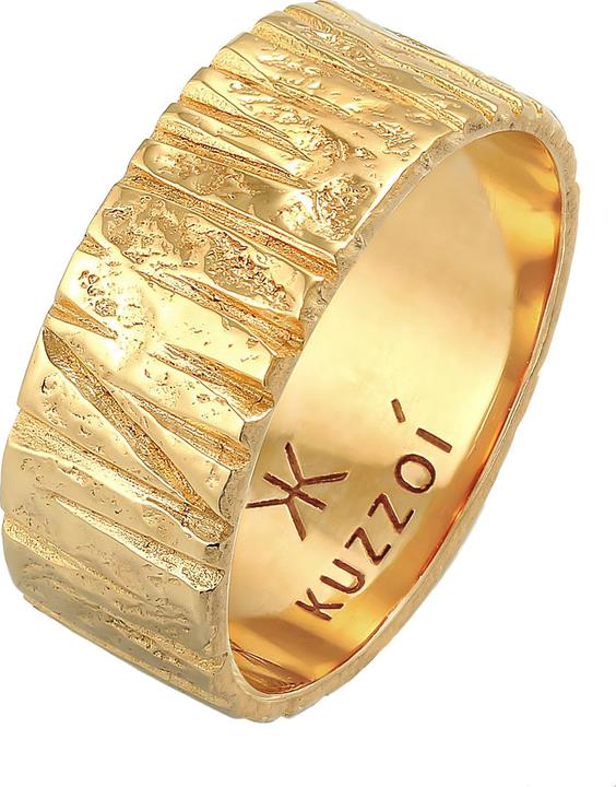 Immagine prodotto Kuzzoi Anello Anello a Fascia Largo Struttura Martellata Argento 925 (66, 925 Argento)