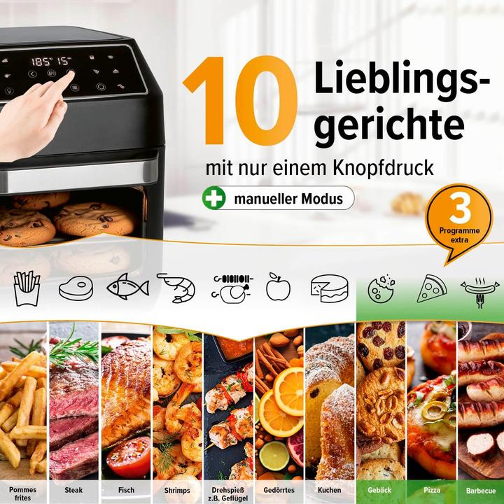 Immagine prodotto Gourmetmaxx Heissluftfritteuse mit 10 Funktionen und Zubehörset