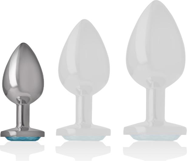 Image du produit Intense Plug Anal Métal Aluminium Coeur N Bleu Taille S