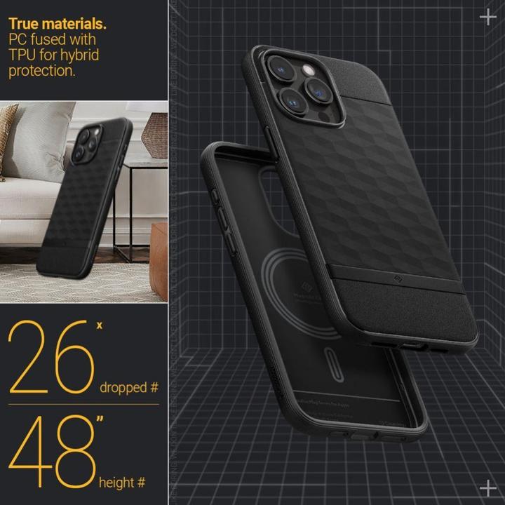 Produktbild Caseology Parallax MAG iPhone 15 Pro Max 6.7" Magsafe Czarny/Matte Black ACS06614 (Apple iPhone 15 Pro Max)