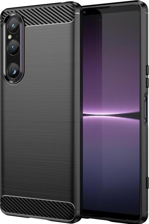 Screenguard Sony Xperia 1 V Hülle Carbon Brushed Soft TPU (Sony Xperia 1 V)