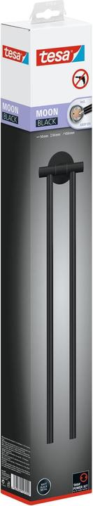 Image du produit tesa Porte-serviettes MOON BLACK à deux bras avec solution adhésive sans perçage