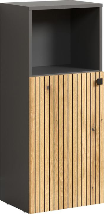 Anthracite melamine, Fr.Evoke oak melamine, Abs.Fr.Black grooves