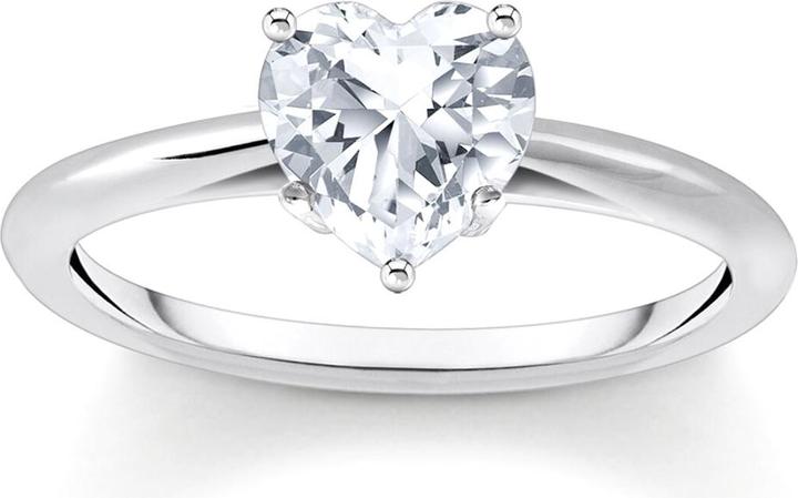 Immagine prodotto Thomas Sabo Anello con pietra bianca a forma di cuore (56, 925 Argento)