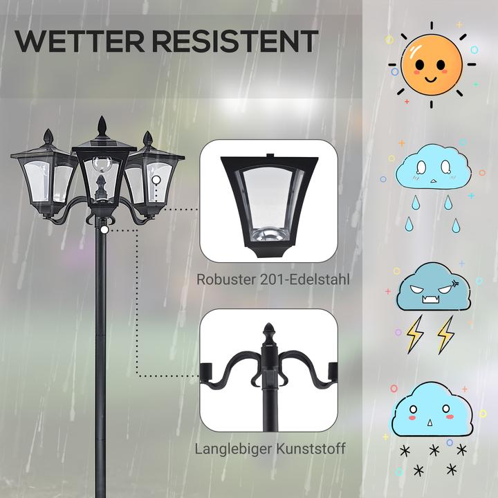 Produktbild Outsunny Solar Gartenleuchte mit 3 Lampen (120 lm)
