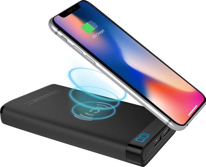Actual product image Cygnett ChargeUp swift 10K Wireless QI Portable Power Bank - black (10000 mAh, 15 W, 37 Wh)