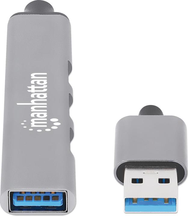 Produktbild Manhattan 4Port USB-A Hub 3x480Mbit/s 1xGbit/s USB-A Stecker (USB-A, 4 Ports)