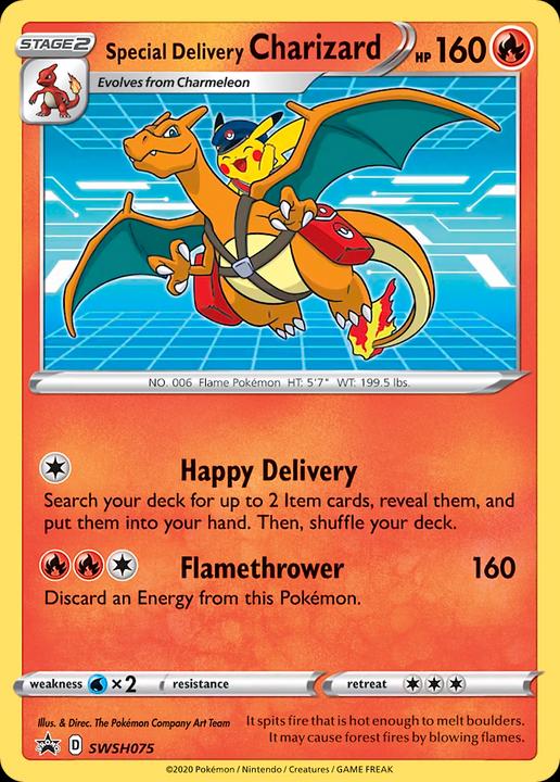 Produktbild Pokémon Special Delivery Charizard SWSH075 - Sword & Shield Promo Sealed - TCG (Englisch, Booster Pack)