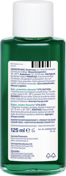 Nutritional values and ingredients Tetesept Relaxed Breathing 125ml (125 ml, Bath oil)