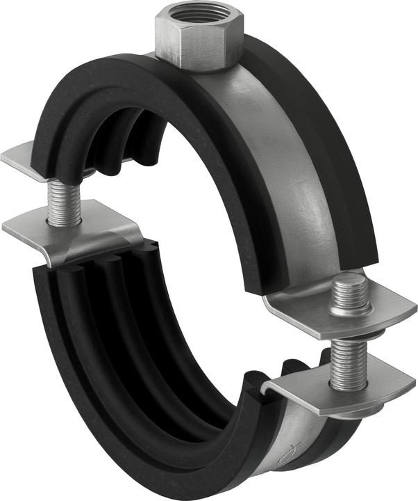 Produktbild Fischer 560596, Pipe clamp, Black, Stainless steel, 31 - 38 mm, 2.54 cm (1"), EPDM, Stainless steel