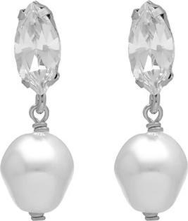 Victoria Cruz - Shimmering Silver Baroque Pearl Earrings Purpose A4657-07HT