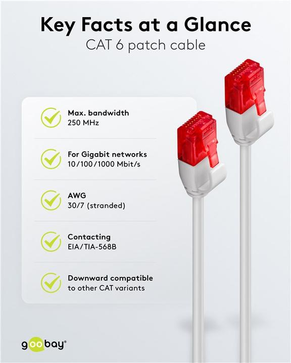 Energie-Label Goobay Netzwerkkabel (U/UTP, CAT6, 20 m)