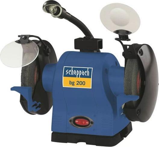 Image du produit Scheppach SZLIFIERKA STOŁOWA Z LAMPKĄ 200mm BG200 (Meuleuse d'établi, 550 W)