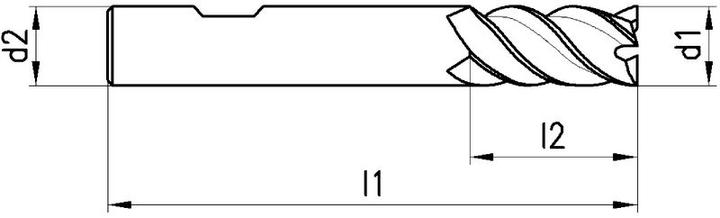 Immagine prodotto Neriox Fresa di finitura tipo N, HSS-Co8, Ø7 corto