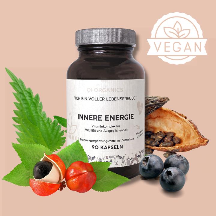 Actual product image QI Organics Inner Energy Capsule - Energy Boost & Balance (45 Piece, Capsules, 77 g)