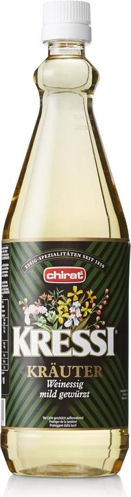 Chirat Kressi Essig, ideal für Salatsaucen Dressings & Salate, mit Kräutern verfeinert (1000 ml)