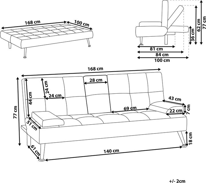Actual product image Beliani Roxen (Sofa bed)