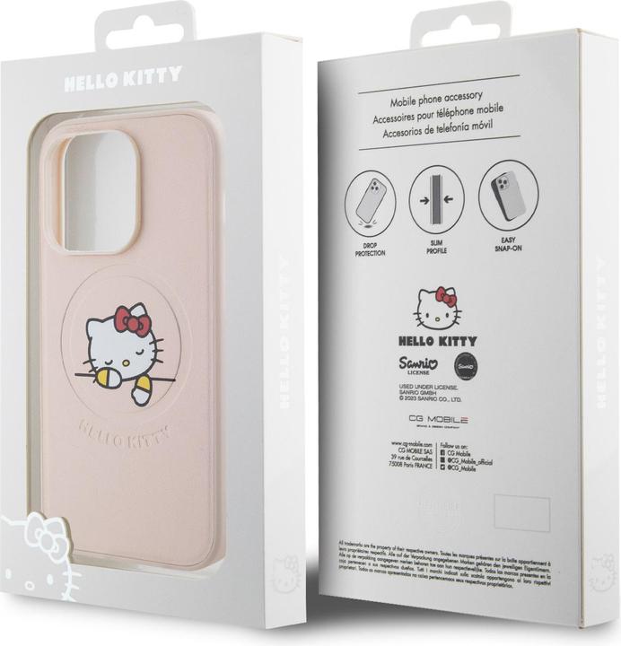 Actual product image Hello Kitty PU Kitty Asleep Logo MagSafe Case for iPhone 15 Pro - Pink (Apple iPhone 15 Pro)