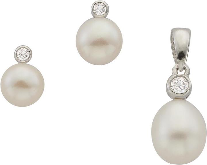 Bijou Classic Set Ohrschmuck und Anhänger (Silber)