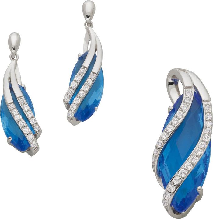 Bijou Classic Set Ohrschmuck und Anhänger (Silber)