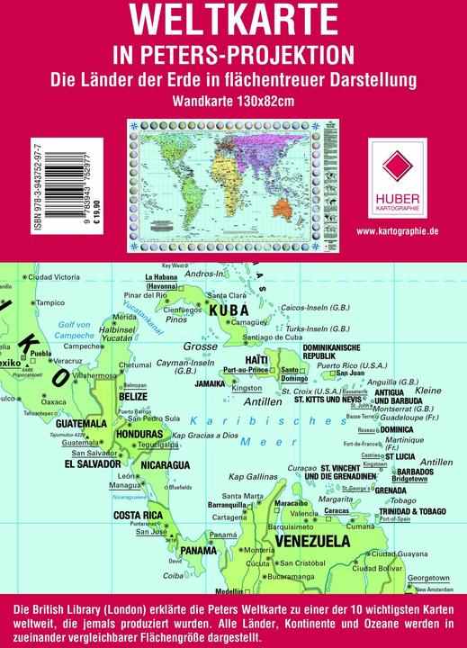Image du produit Carte du monde en projection de Peters