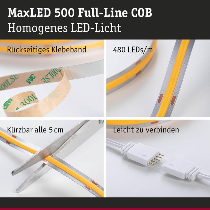 Immagine prodotto Paulmann Set di strisce COB MaxLED 500 a linea intera (Luce del giorno, 300 cm, Interno)