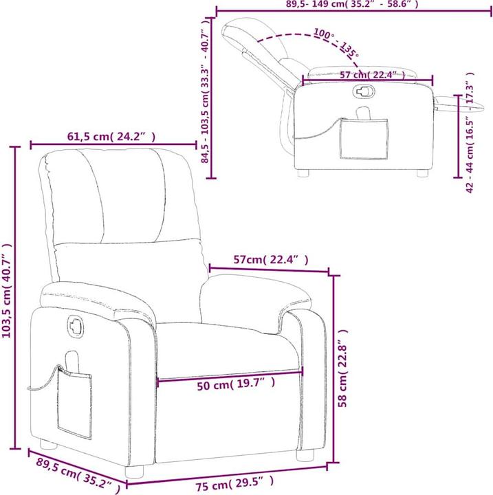 Actual product image VidaXL Massage chair dark grey microfibre fabric, colour
