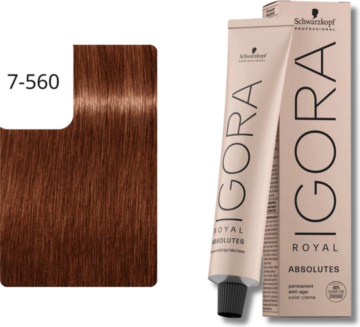 Image du produit Schwarzkopf Professional Igora Royal Absolutes 7-560 Blond moyen Or Chocolat Naturel (Chocolat, Blond moyen, Or)