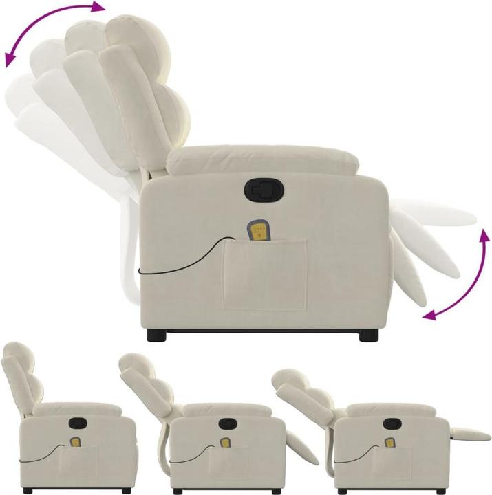 Actual product image VidaXL Massage chair with stand-up aid velvet