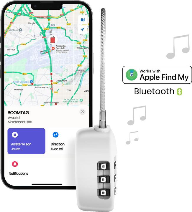 Image du produit Boompods LOCK TSA Bag Tracker Blanc (Apple)
