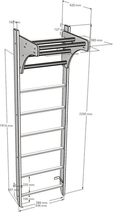 Produktbild BenchK Sprossenwand System 111+A204