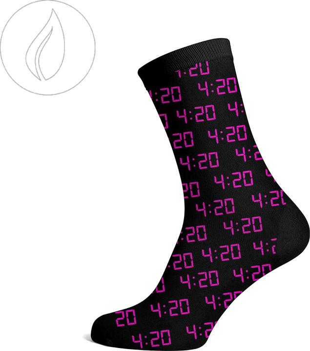 R420 Long Socks Size 36-42 Black 420 Alarm Pink (Einzelpack, 36 - 42)