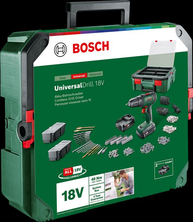 Produktbild Bosch Home & Garden UniversalDrill 18V + SystemBox (Akkubetrieb)