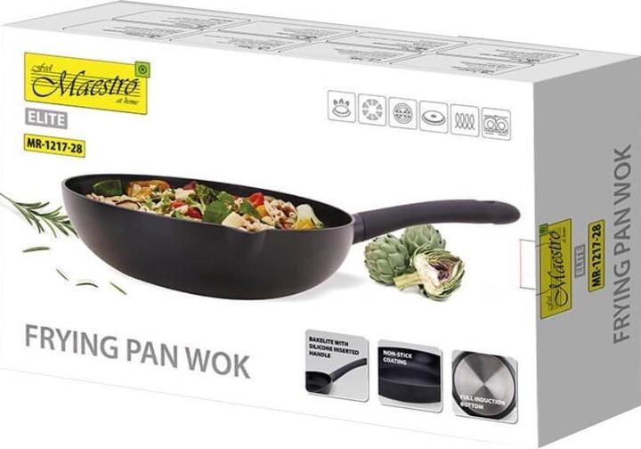 Actual product image Maestro Patelnia/Wok Marble 28cm MR-1217-28 (28 cm, Frying pan, Aluminium, Stainless steel)