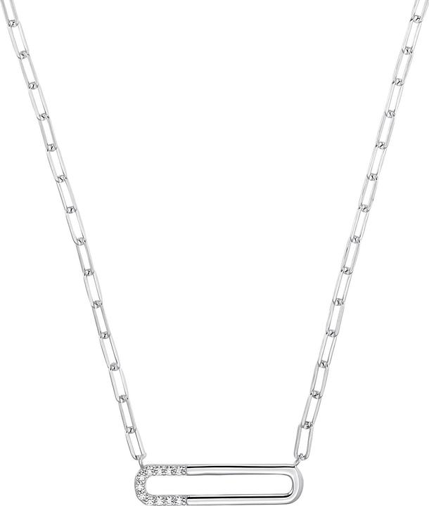 S.Oliver Halsschmuck für Damen, 925 Sterling Silber, Zirkonia (synth.) (925er Silber, 42 - 45 cm)