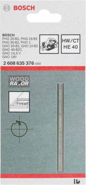 Produktbild Bosch Professional Zubehör Hobelmesser, 82 mm, scharf, gerade, Carbide, 40°, 1 Stk.