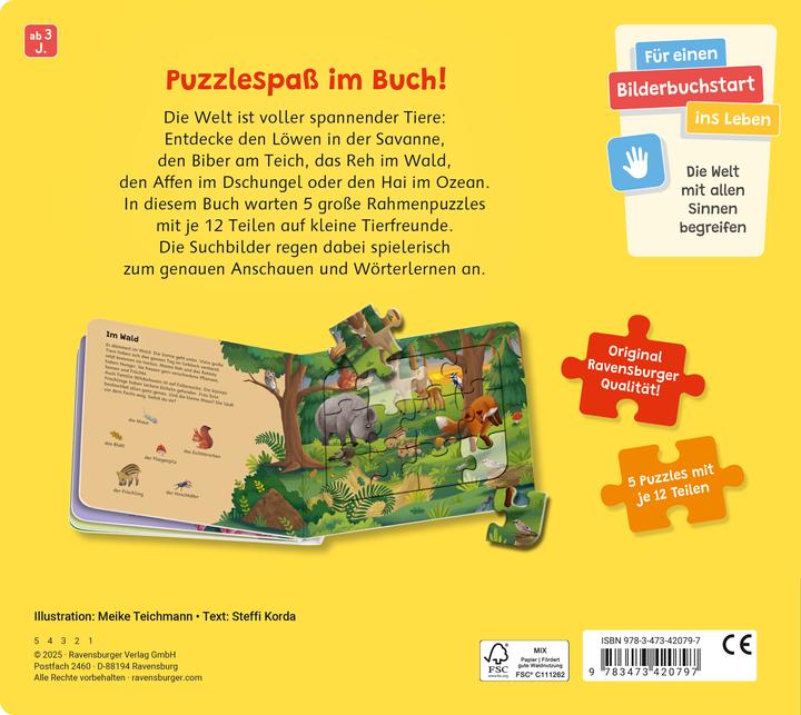 Actual product image Ravensburger Puzzle-Buch: Tiere der Welt (12 pieces)