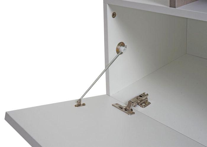 Image du produit Mendler Rack TV HWC-L35, bois 47x170x40cm Compartiment de rangement, aspect béton blanc (47 x 170 x 40 cm)
