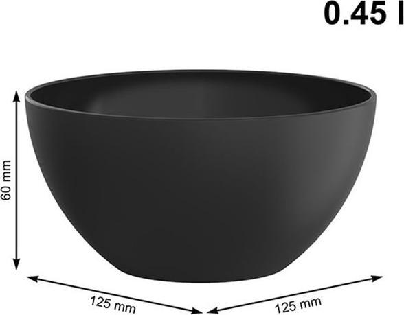 Actual product image Rotho Schüssel 12,5 cm, 0,45 l ECO CARUBA - Holzkohle schwarz gedeckt (0.45 l, 1 x)