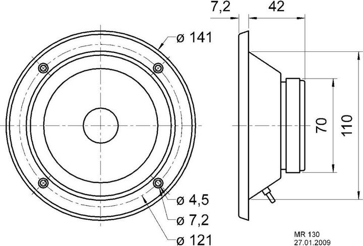 Image du produit Visaton MR 130 Haut-parleur médium à cône