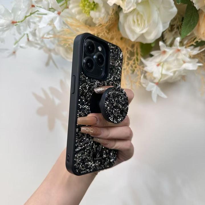 Actual product image The Bling World iPhone 14 Pro - Hülle, glänzendes Design mit Standfunktion, Silber (Apple iPhone 14 Pro)