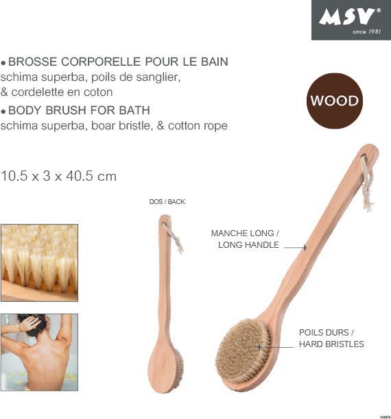 Immagine prodotto MSV Spazzola per il corpo con manico lungo da 41 cm, marrone