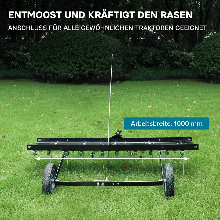 Produktbild Wiltec Vertikutierer 100cm für Aufsitzmäher Rasenlüfter Rasenpflege Rasentraktor