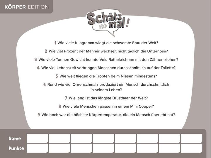 Productafbeelding Schätz mal! Körper Edition (Duits)