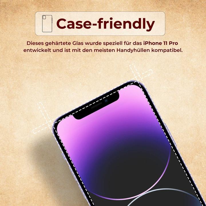 Produktbild Protectorking 4x echtes Tempered 9H Panzerhartglas 3D KLAR (1 Stück, Apple iPhone 11 Pro)