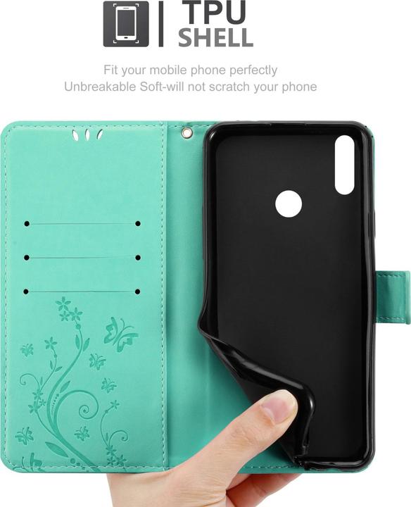 Productafbeelding Cadorabo Boekhoesje met bloem voor Huawei Y7 2019 / Y7 PRIME 2019 (Huawei Y7 (2019), Huawei Y7 Prime (2019))