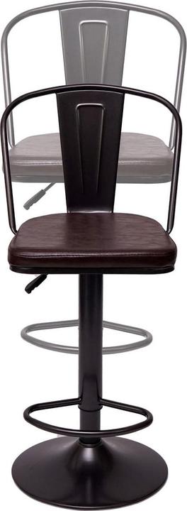 Produktbild Swisshandel24 2x Barhocker, Tresenhocker Barstuhl, höhenverstellbar drehbar Industrial Kunstleder vintage schwarz-