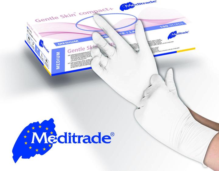 Produktbild Meditrade unisex Einmalhandschuhe Gentle Skin® compact+ weiss Grösse XL 100 St. (XL)